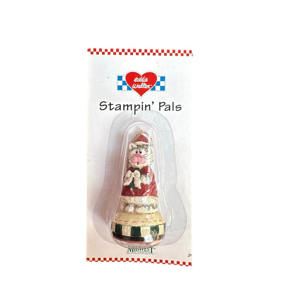 Vintage unopened Stampin Pals- Cat Holiday Ornament Gift Stamp- to from